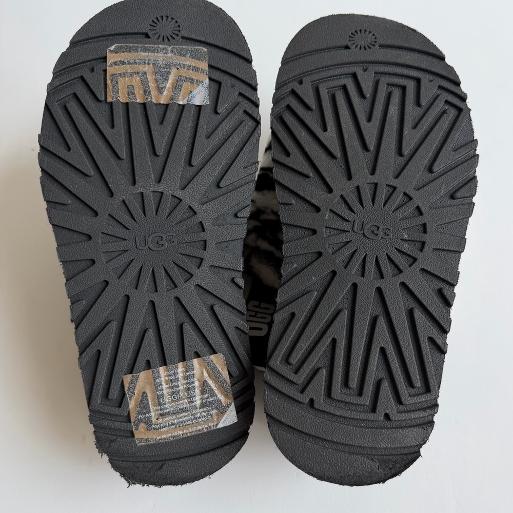 UGG Womens Platform Disco Marble Black White Slide Sandal Slipper Wool Size 8 - Picture 6 of 11